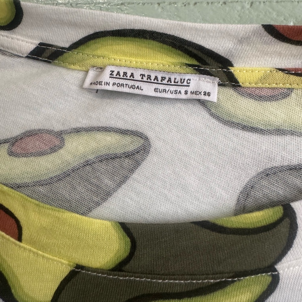 Zara Avocado Pattern Mini Dress - Green and White - Picture 4 of 6